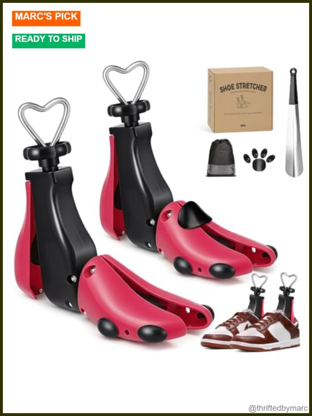 2 Pack Adjustable Shoe Stretcher Boot Expander ABS Stainless Steel
